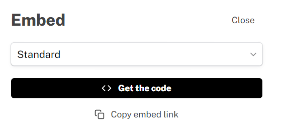 Get the code button in Tally.so