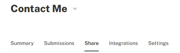 Share tab in Tally.so